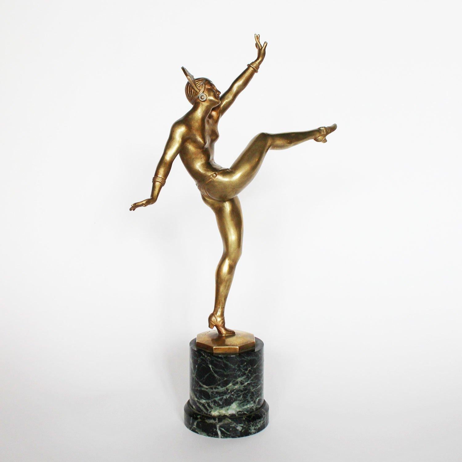 JP Morante 'High Kick' Bronze Sculpture Signed Morante, French, circa 1925 2