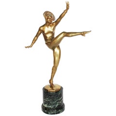 JP Morante 'High Kick' Bronze Sculpture Signed Morante, French, circa 1925