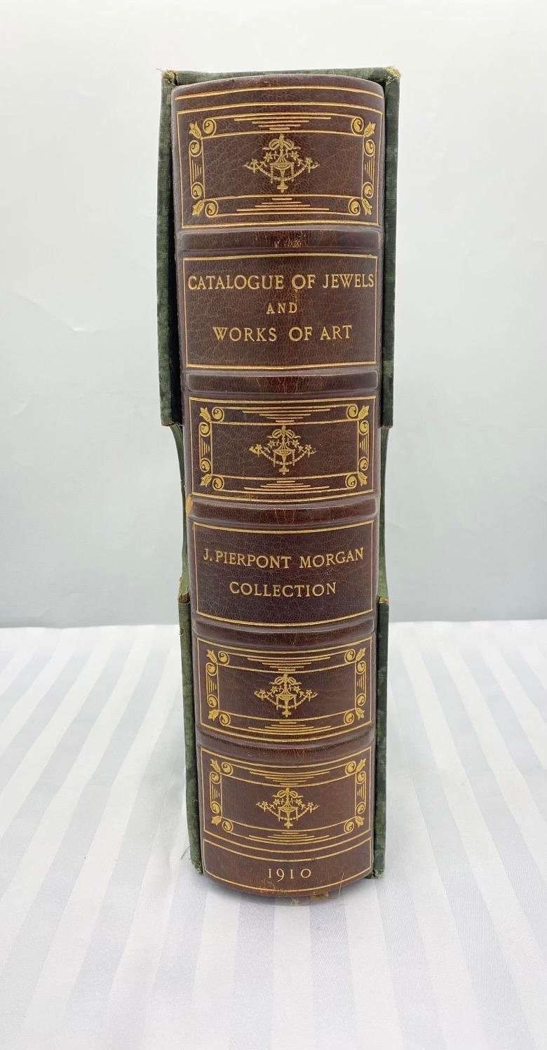 This book is titled Catalogue of the Collection of Jewels and Precious Works of Art. The Property of J. Pierpont Morgan Compiled at his Request by G.C. Williamson, Litt.D. London: Chiswick Press, 1910. Limited edition of 150 copies printed on