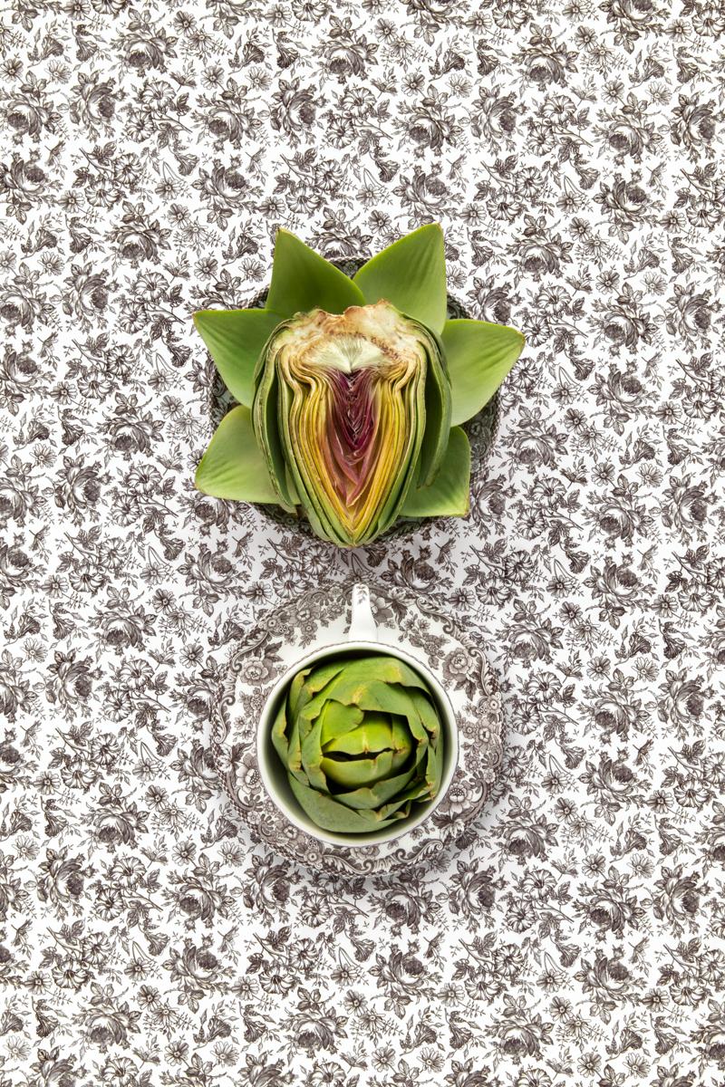 JP Terlizzi Still-Life Photograph - Spode Delamere with Artichoke, limited edition, archival ink, signed 