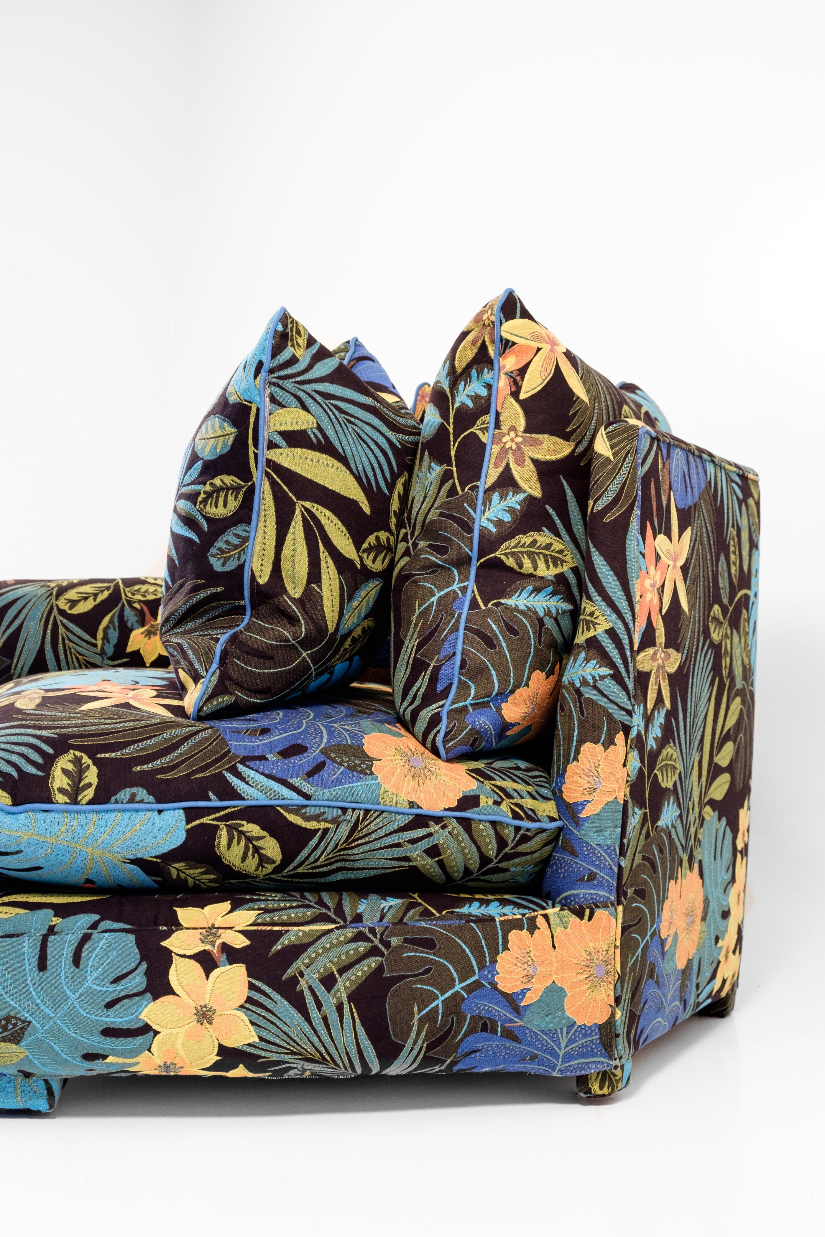 Contemporary JPDemeyer Home Collection Grand Sofa Cha-Cha in Jungle by Night Fabric For Sale