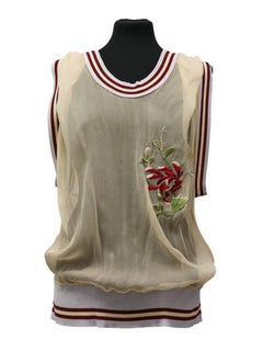JPG Jean Paul Gaultier Oversized Embroidered Silk Top