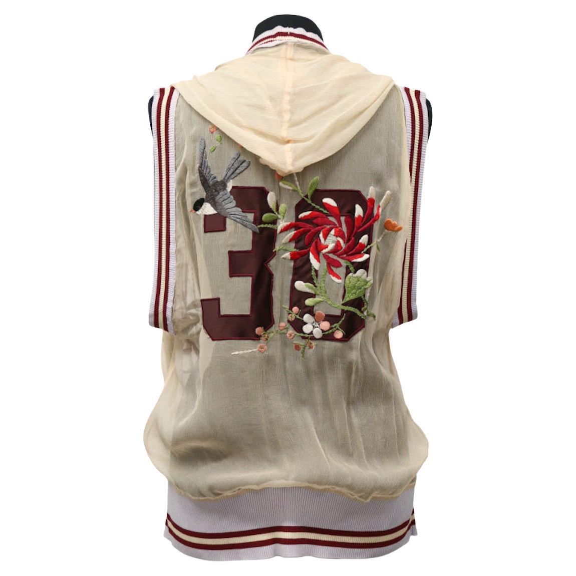 JPG Jean Paul Gaultier Top in seta ricamata oversize in vendita