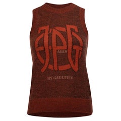 Haut à col bénitier vintage en tricot avec logo JPG Jean
s, taille M