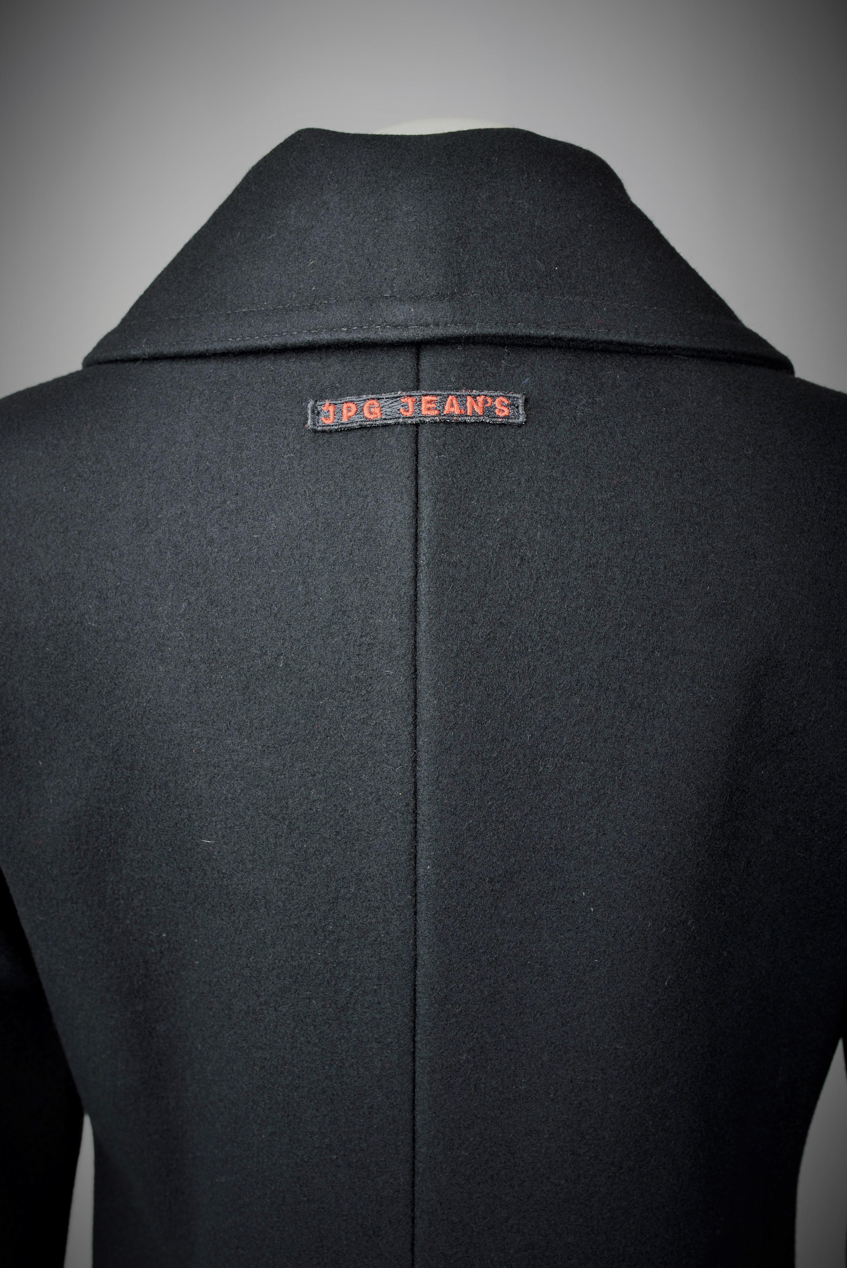 JPG.Jean's black wool coat by Jean-Paul Gaultier - France Circa 2010 For Sale 4