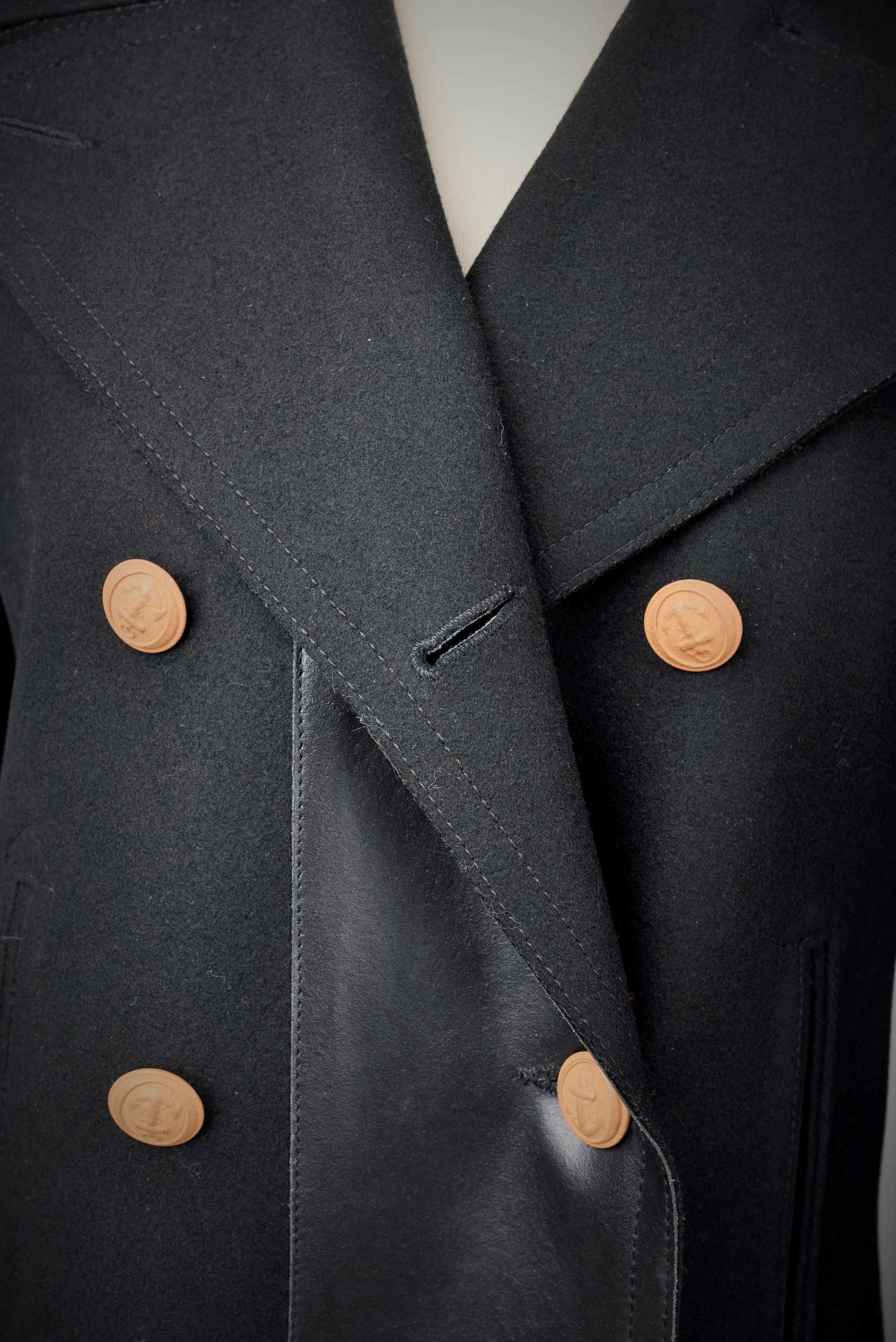 JPG.Jean's black wool coat by Jean-Paul Gaultier - France Circa 2010 For Sale 5
