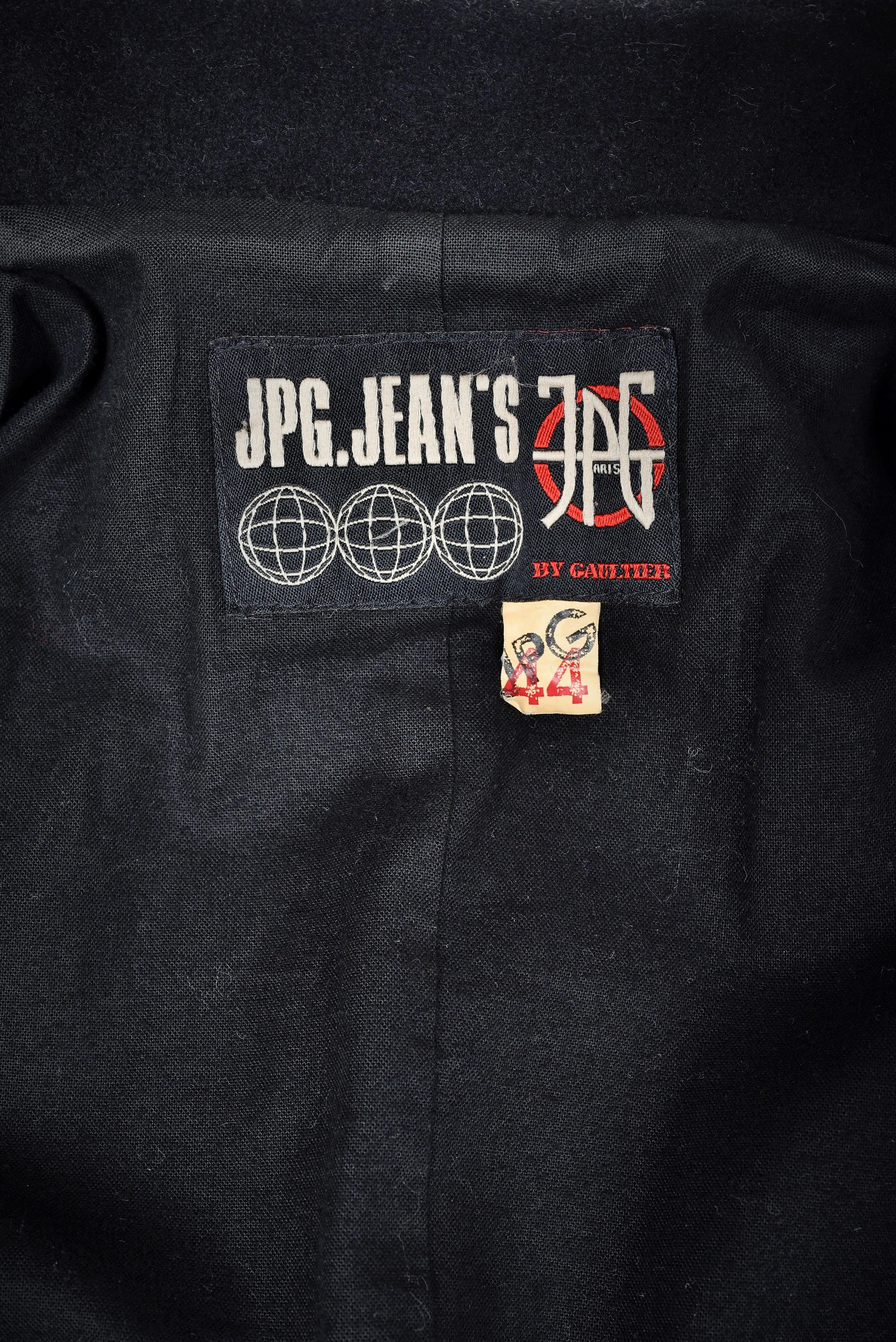 JPG.Abrigo negro de lana de Jean-Paul Gaultier - Francia Circa 2010 Negro en venta