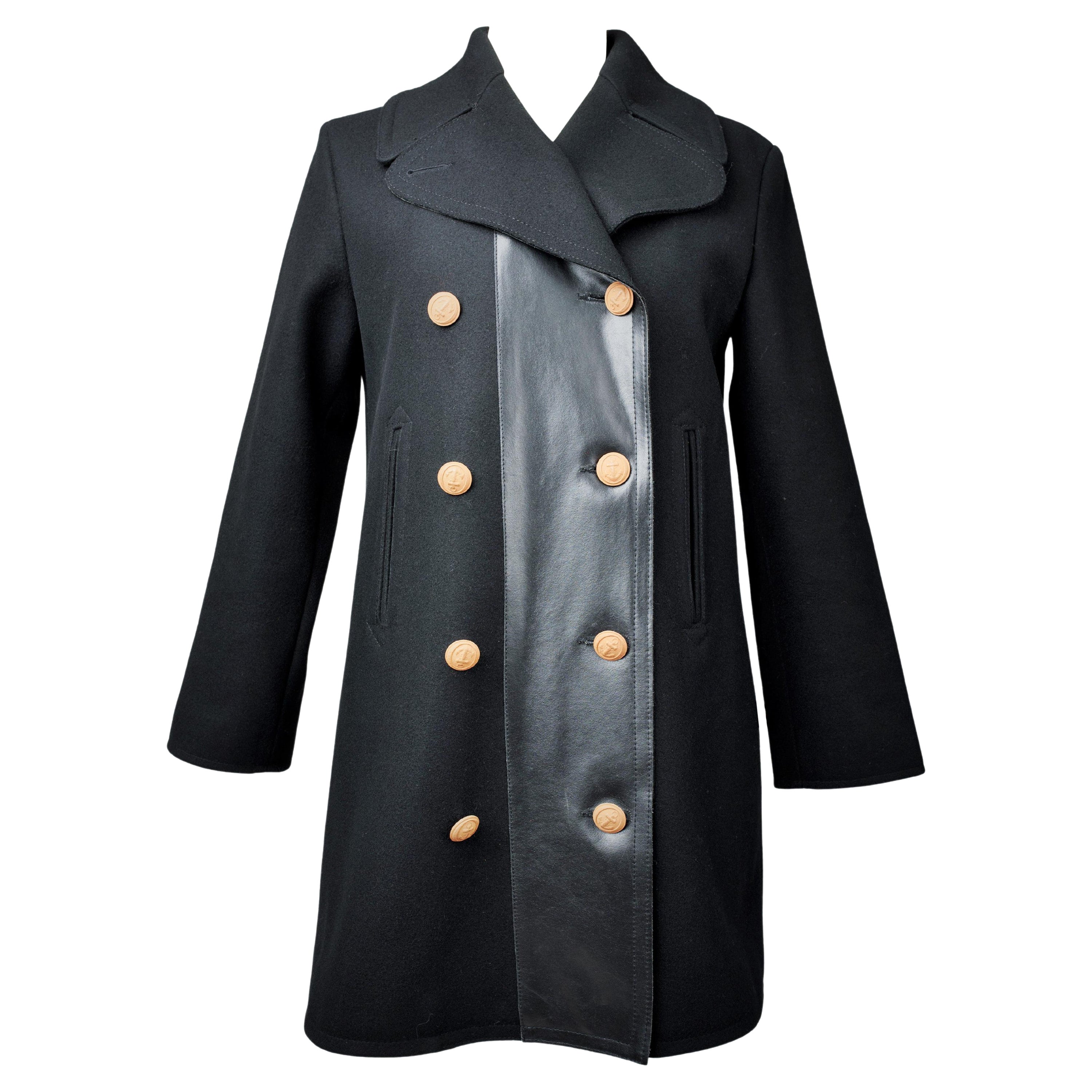 JPG.Jean's schwarzer Wollmantel von Jean-Paul Gaultier – Frankreich um 2010