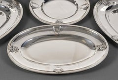 J.PIAULT & R. LINZELER - Rare Silver Plateware 9 Shaped Pieces Late 19th Century