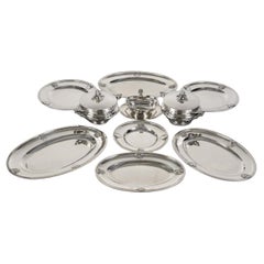 J.PIAULT & R. LINZELER - Rare Silver Plateware 9 Shaped Pieces Late 19th Century