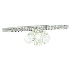 JR Anillo Colgante Briolette de Diamantes 1,00 Quilates Oro Blanco 18 Kilates