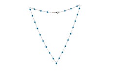 JR 18 Karat White Gold Diamond Rose Cut Turquoise Necklace