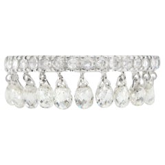 JR Anillo Colgante Briolette de Diamantes 1,92 Quilates Oro Blanco 18 Kilates