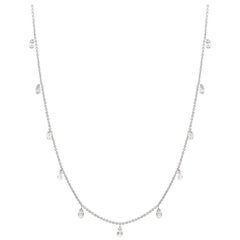 JR 1,96 Karat Diamant Briolette baumelnde Halskette 18 Karat Weißgold
