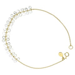 JR 2.06 Carat Dangling Rose Cut Diamond 18 Karat Yellow Gold Bracelet