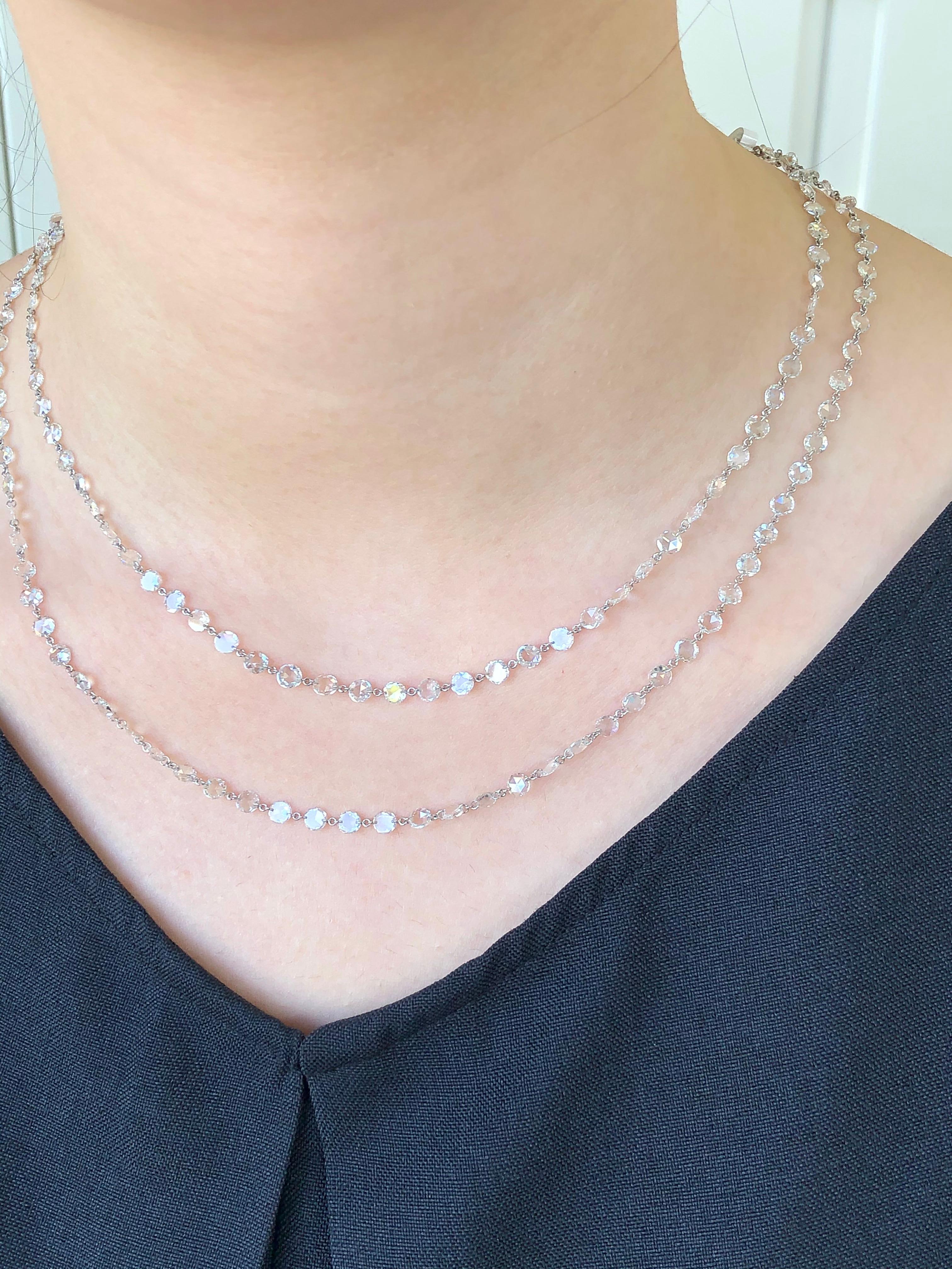 JR Collier en or blanc 18 carats avec diamants taille rose de 20,78 carats Neuf - En vente à Hong Kong, HK