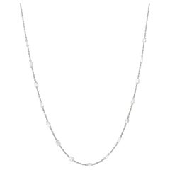 JR 2.13 Carat White Rose Cut 18 Karat White Gold Necklace