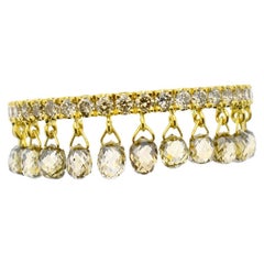 JR 2.25 Carat Diamond Briolette Dangling Ring 18 Karat Yellow Gold
