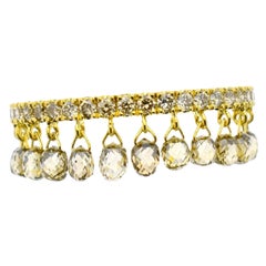 JR Anillo Colgante Briolette de Diamantes 2,27 Quilates Oro Amarillo 18 Kilates