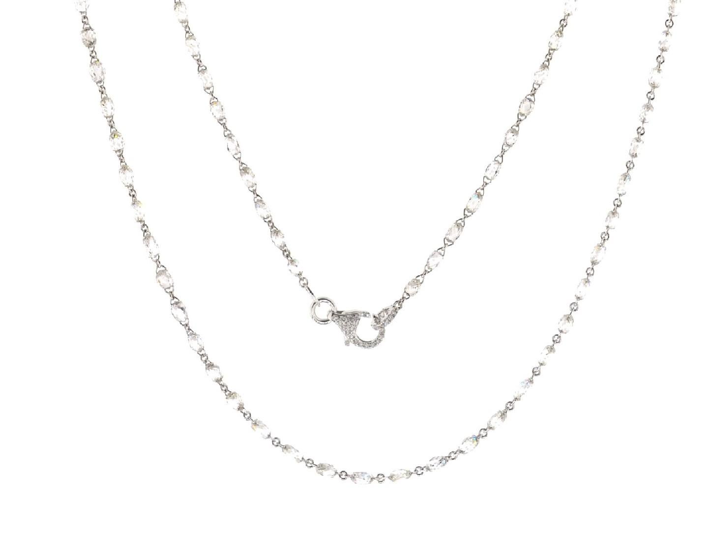 JR Collana Briolette con diamanti bianchi da 27,51 carati

La collana è composta da 148 pezzi di diamanti bianchi a briolette, il peso totale dei diamanti è di 27,51 carati. La chiusura è realizzata appositamente con incastonatura di diamanti Pave.