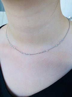 JR 2.95 Carat White Drill Diamond 18 Karat White Gold Necklace