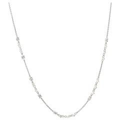 JR Collier en or blanc 18 carats avec diamants blancs brillants de 2,95 carats