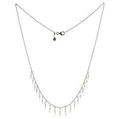 JR Collier pendant en or blanc 18 carats avec diamants taille rose de 3,17 carats