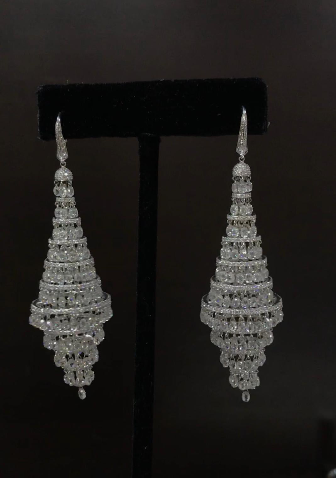 JR 45.53 Carat Diamond Briolette Chandelier 18 Karat White Gold Earring

Our Briolettes chandelier earring is charming & sensational. It frames the face just right without overpowering and amplifies your beauty.

Diamond Weight : 45.53