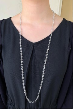 JR baumelnde Halskette aus 18 Karat Weißgold mit 60,11 Karat Diamanten im Rosenschliff