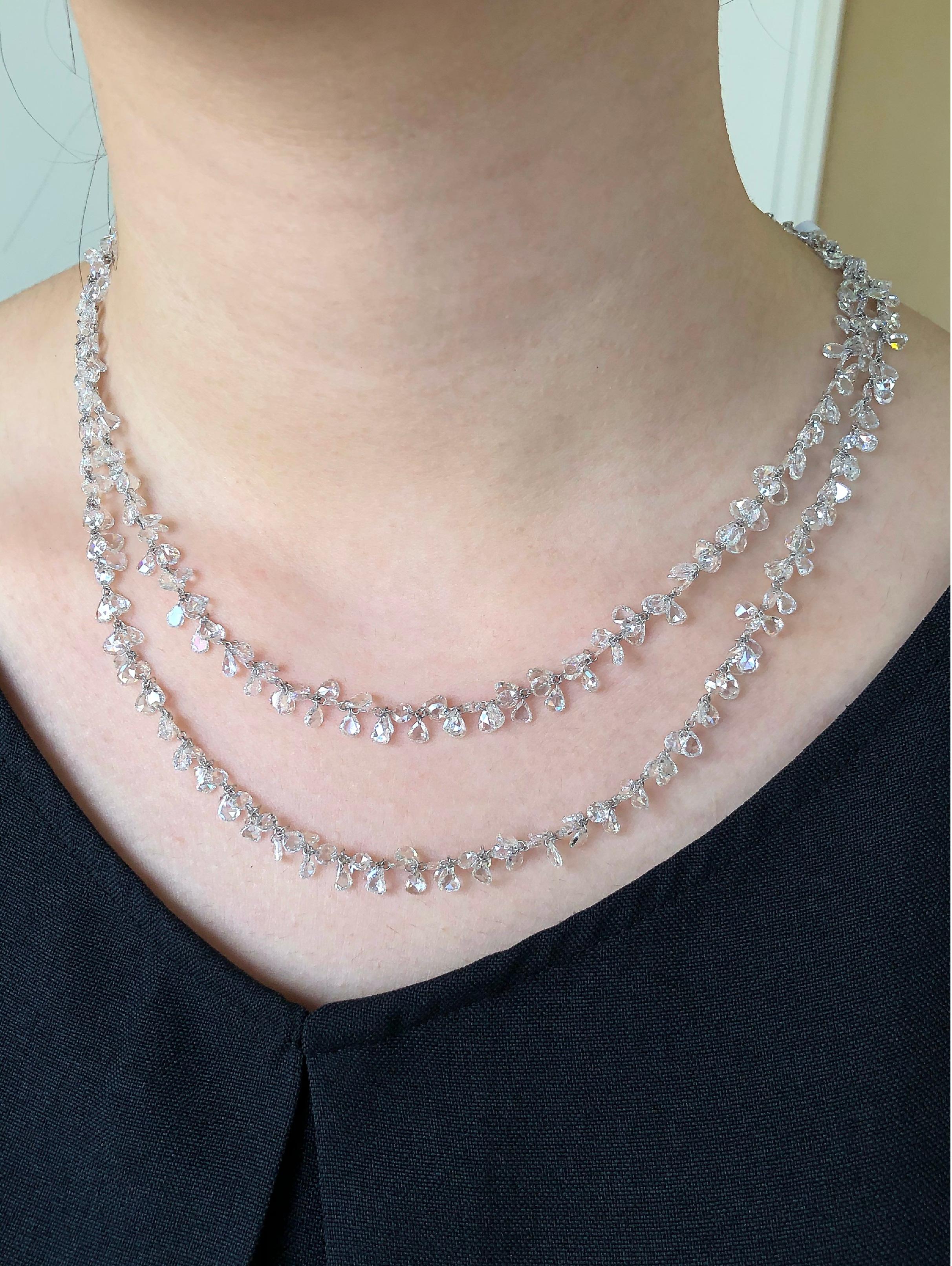 JR 60,11 carati di diamanti a taglio rosa in oro bianco 18 carati - Collana con pendaglio In condizioni Nuovo in vendita a Hong Kong, HK