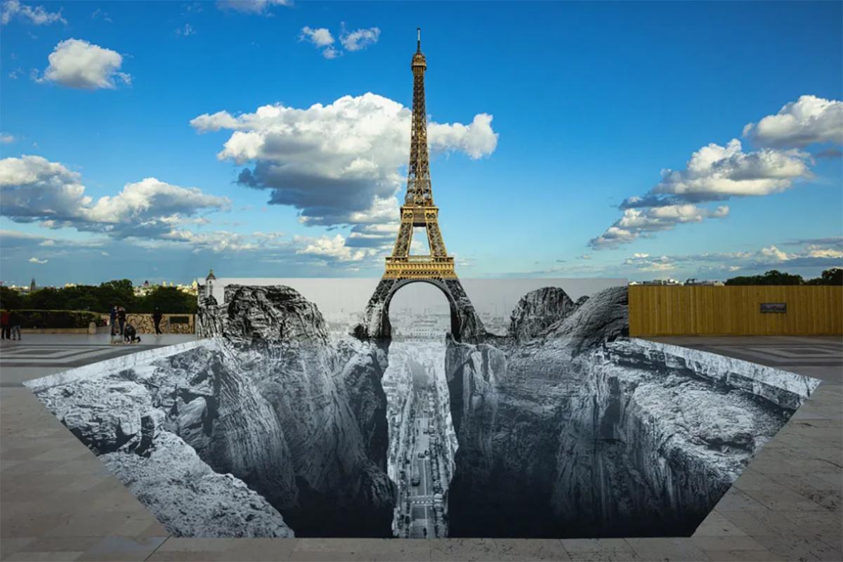 "Trompe l'oeil, Les Falaises du Trocadéro, Paris, France, 2021" Impression giclée