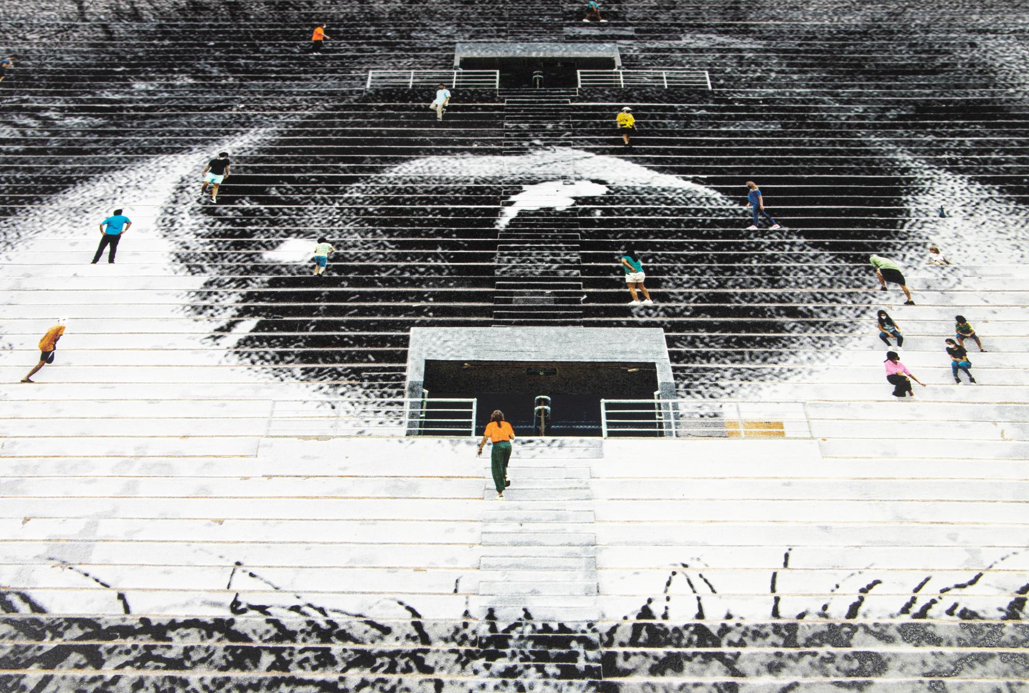 JR, Olho, Estadio de Pacaembu, San Paolo, 2020 - Litografia, stampa firmata - Print di JR aka Jean René
