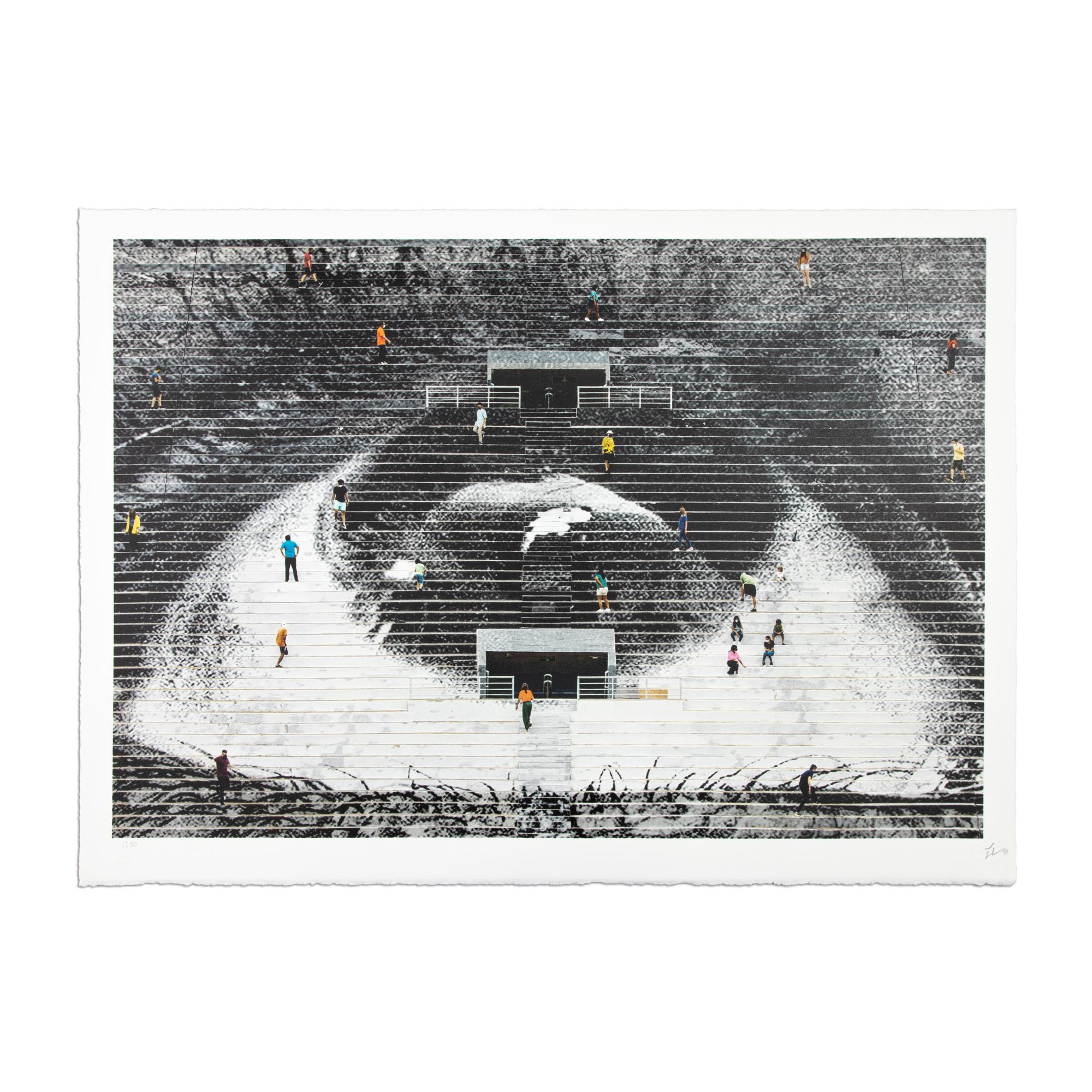 Abstract Print de JR aka Jean René - JR, Olho, Estadio de Pacaembu, Sao Paulo, 2020 - Litografía, Impresión firmada
