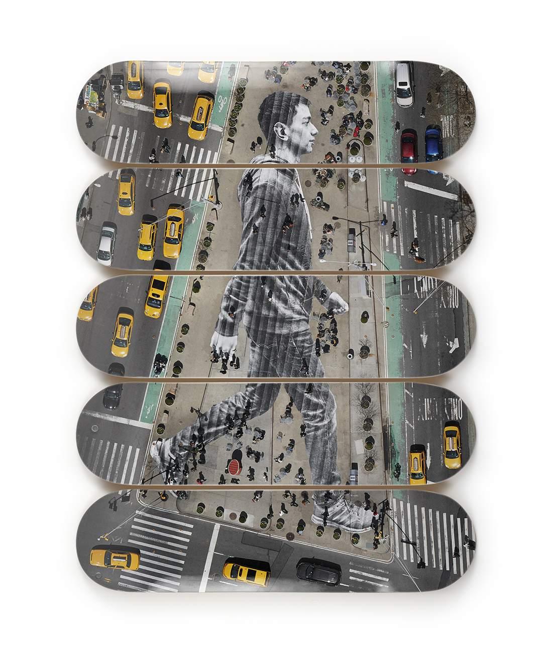 JR MIGRANTS, WALKING NEW YORK CITY Set di pattini in edizione limitata Street Art Design