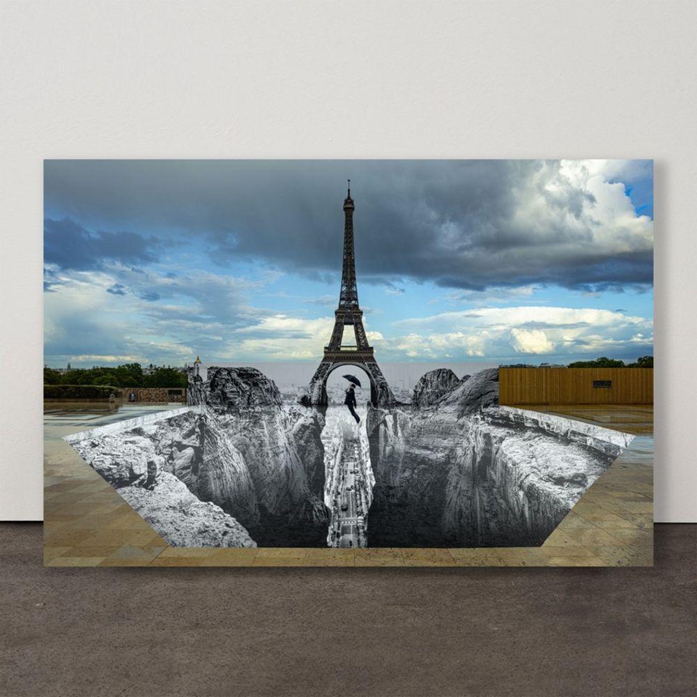 JR (aka Jean René) Landscape Print - Trompe l'oeil, Les Falaises du Trocadéro, 2021 -JR, 18 mai 2021, 19h58, Print