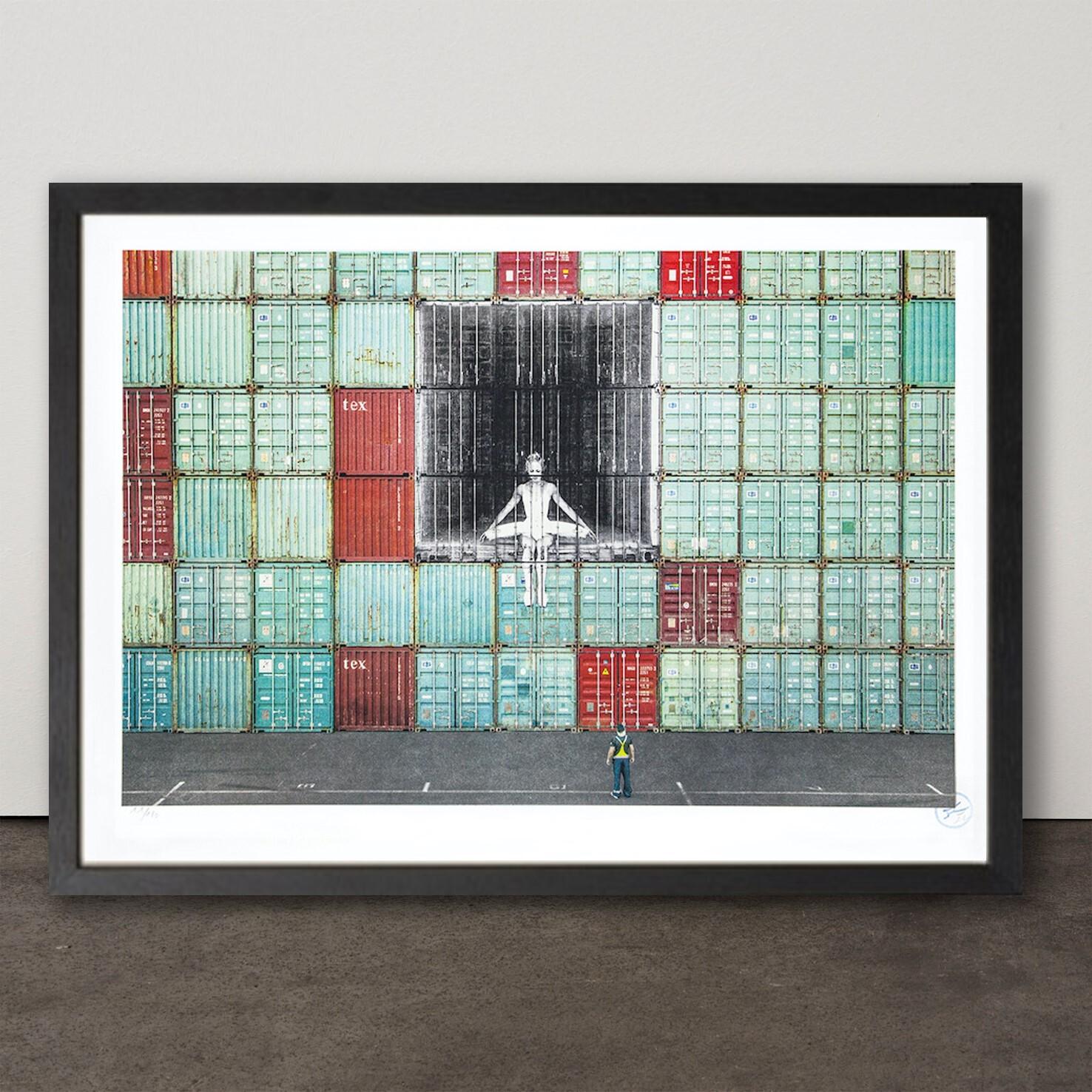In the Container Wall, Le Havre, France - Contemporary, 21st Century, Lithograph - Print by JR artist