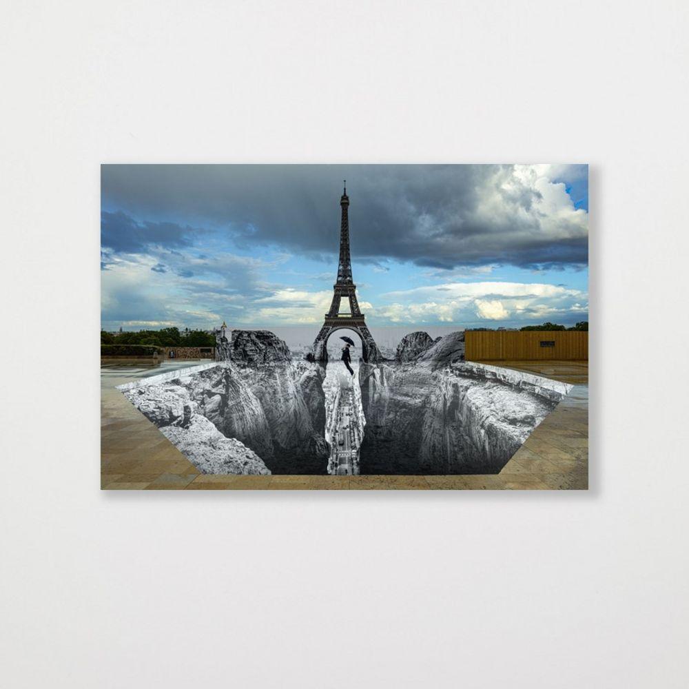 Trompe l'oeil, Les Falaises du Trocadéro, 2021 -JR, Set 4, Print, Art, Edition - Gray Figurative Print by JR artist