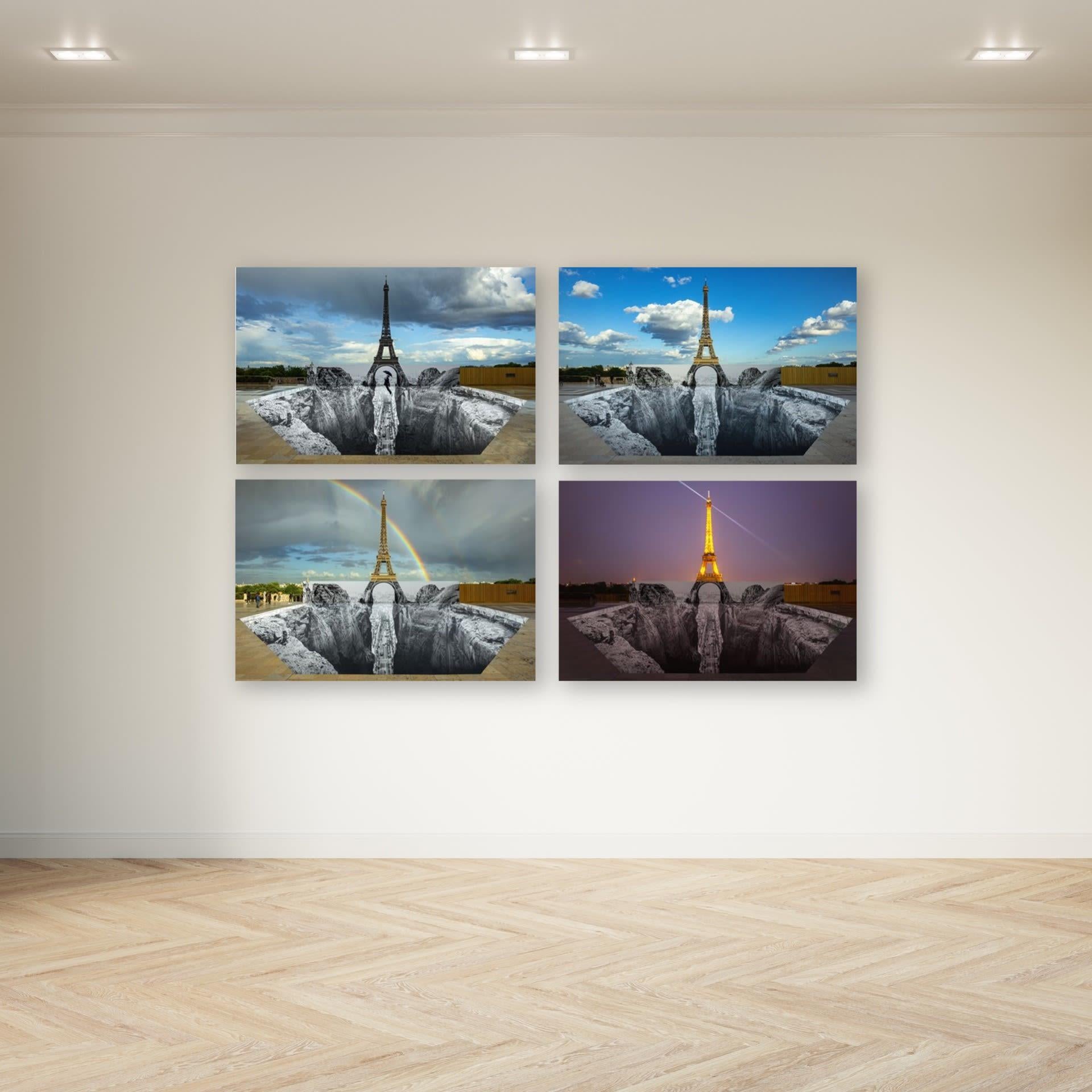 JR
Trompe l'oeil, Les Falaises du Trocadéro (Portfolio of 4)
2021
Giclée Print Laminated with G-gloss, Mounted on 3mm Dibond
64 × 96 cm
(25.2 × 37.8 in)
In matching edition numbers
In mint condition

Signed by JR on the bottom right corner (stamp