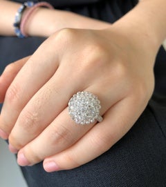 JR Invisible 6.46 Carat Diamond Briolette 18 Karat White Gold Ring