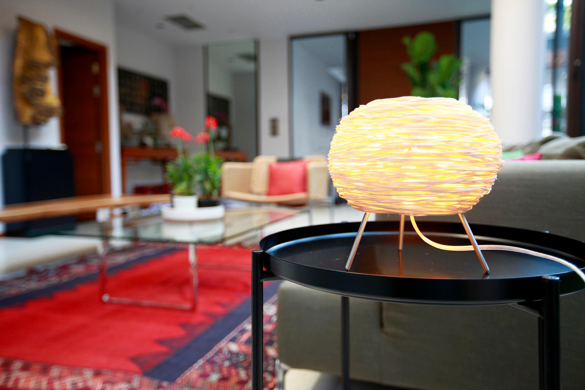 Thai JR Nest by Ango, Handcrafted Rattan Table Light  For Sale