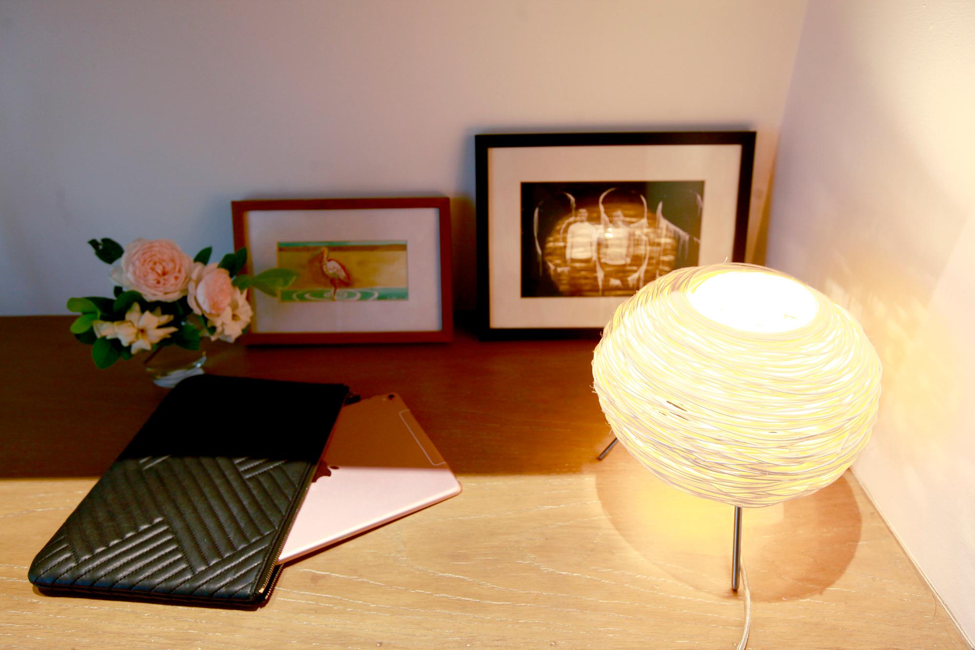 Hand-Woven JR Nest by Ango, Handcrafted Rattan Table Light For Sale