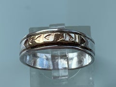 J.R Rogers Sterling Silver & 14k Gold Navajo Designer Ring