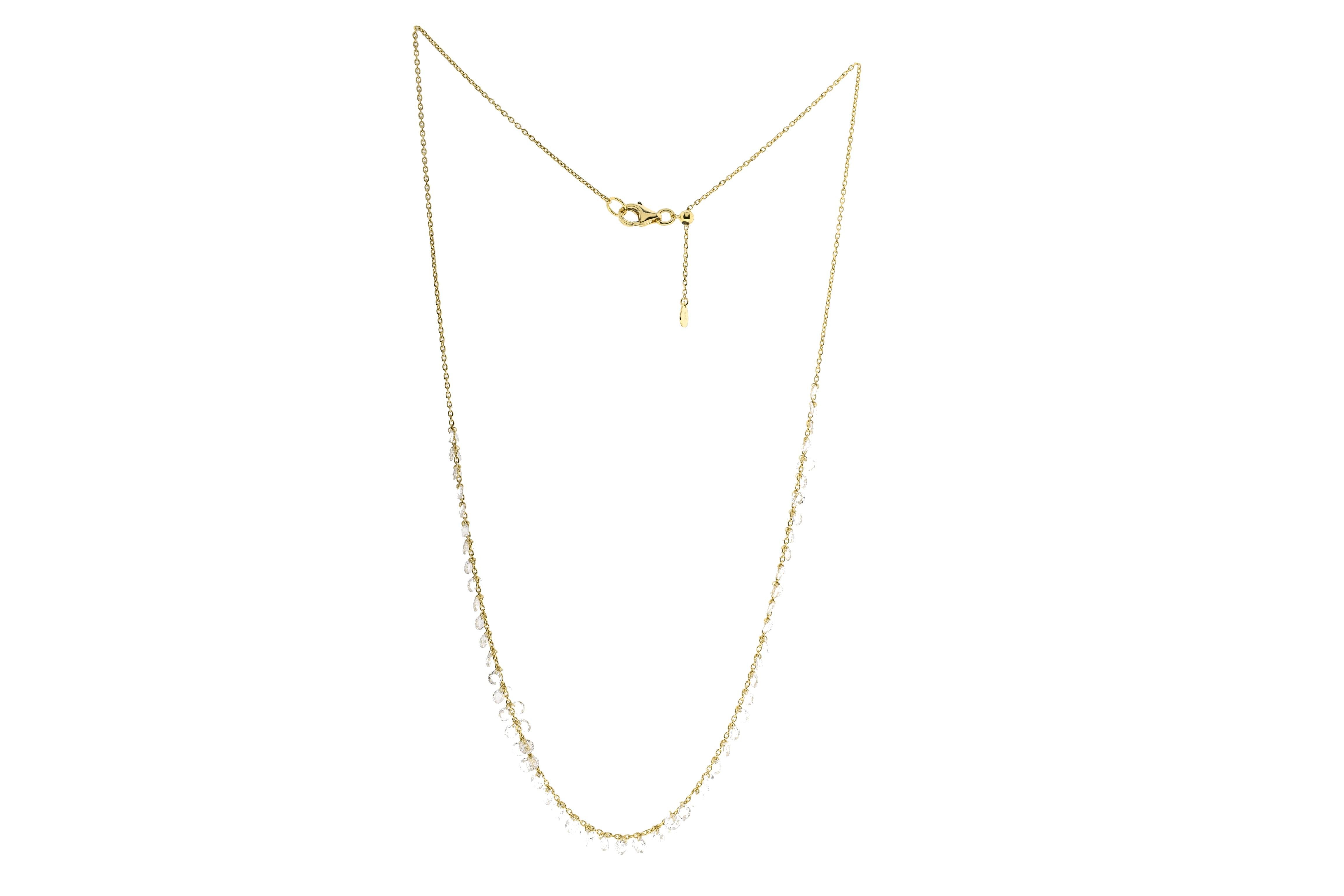 Taille rose JR Collier pendant à fleurs taille rose en or blanc 18 carats en vente