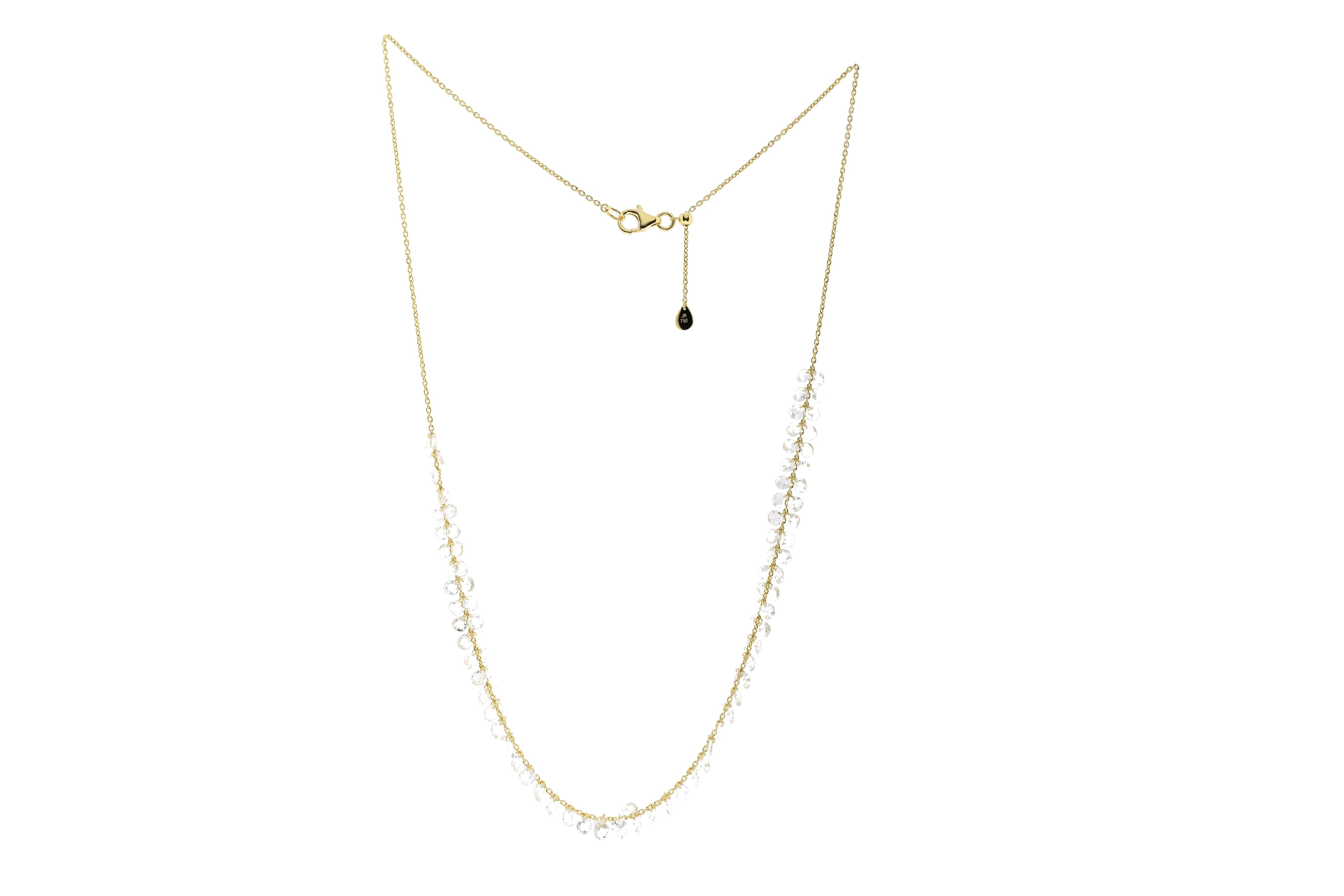 JR Collier pendant à fleurs taille rose en or blanc 18 carats Neuf - En vente à Hong Kong, HK