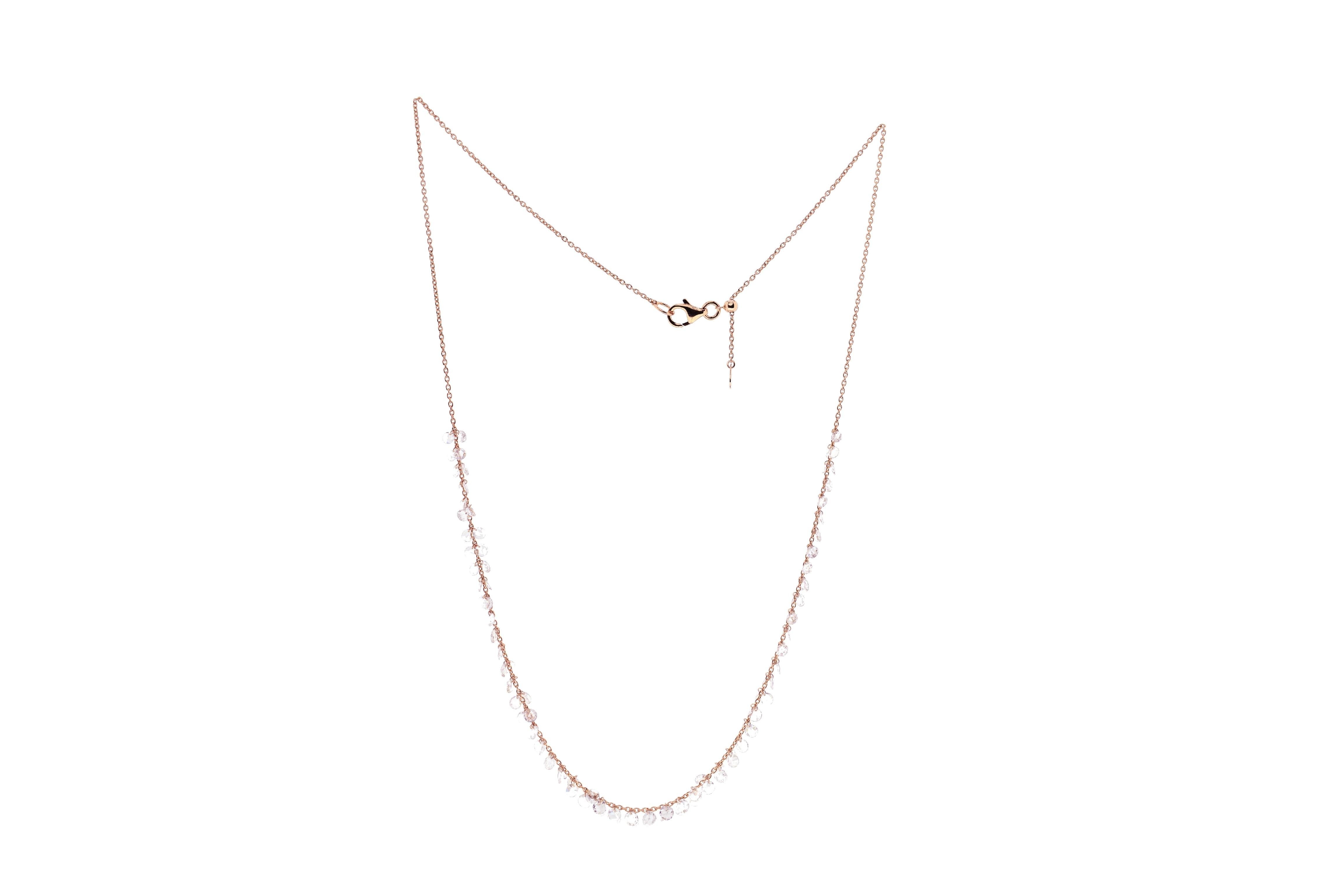 JR Collier pendant à fleurs taille rose en or blanc 18 carats Neuf - En vente à Hong Kong, HK