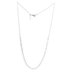 JR Rose Cut Floral Dangling Necklace 18 Karat White Gold