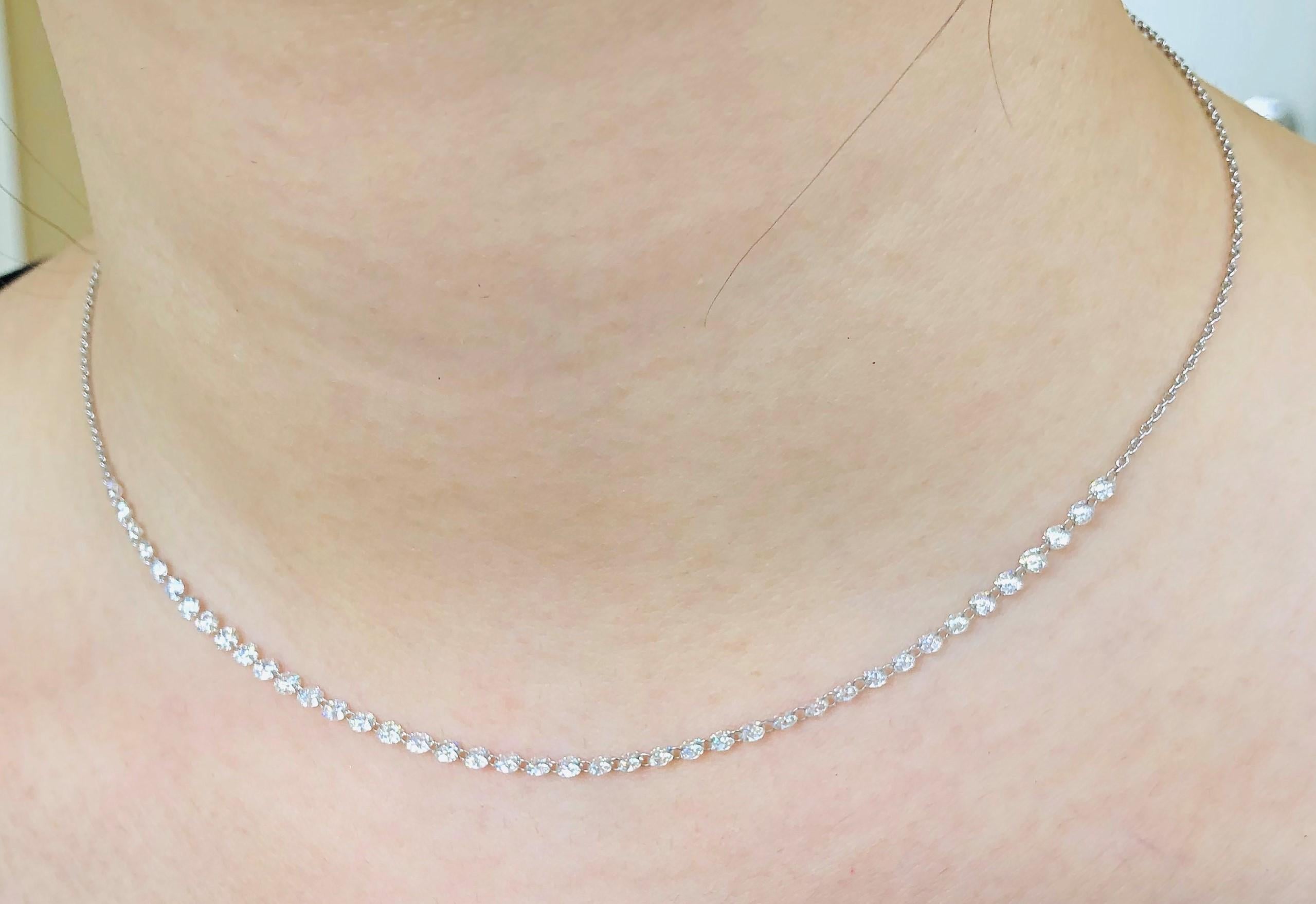Moderno Collana JR White Drill Diamond in oro bianco 18 carati in vendita