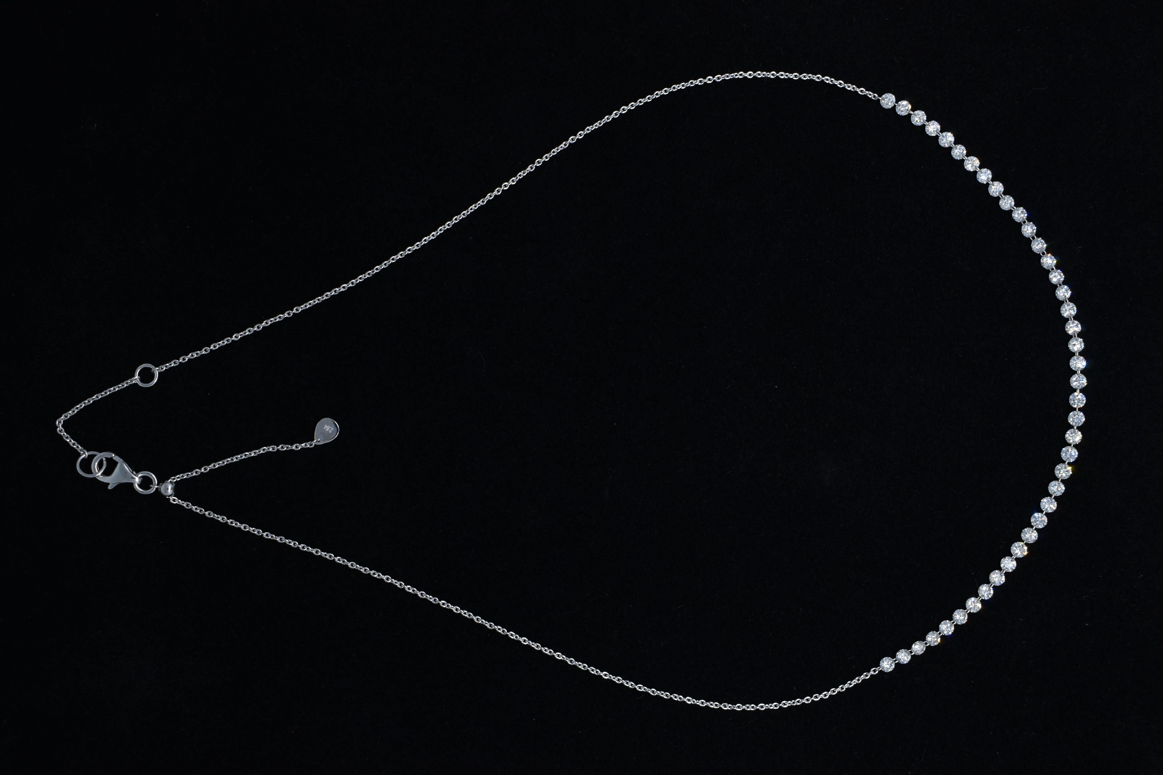 Donna Collana JR White Drill Diamond in oro bianco 18 carati in vendita