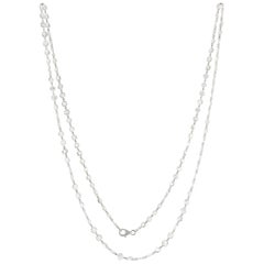 JR Weiße Diamant-Halskette aus 18 Karat Weißgold mit Rosenschliff