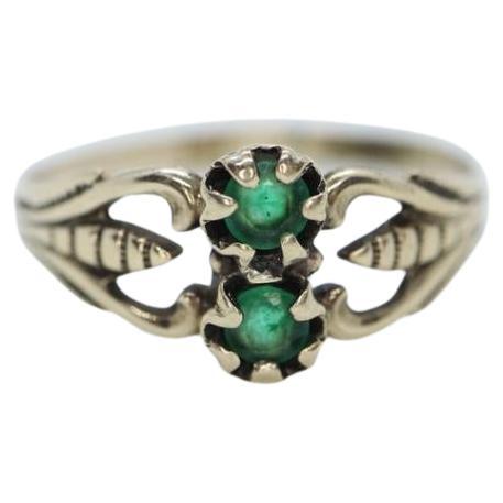 JR Wood 10K Band. Vintage Jr Wood and Sons Emerald Victorian claw Wedding Band